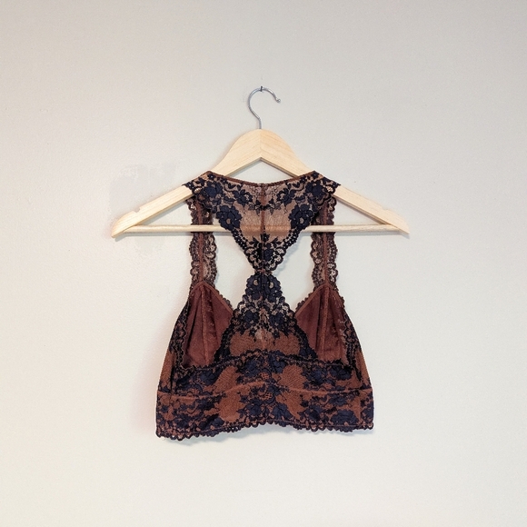 Wishlist Navy & Orange Lace Bralette - Picture 2 of 4